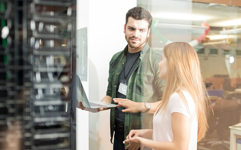 image of networking servers in a Houston office