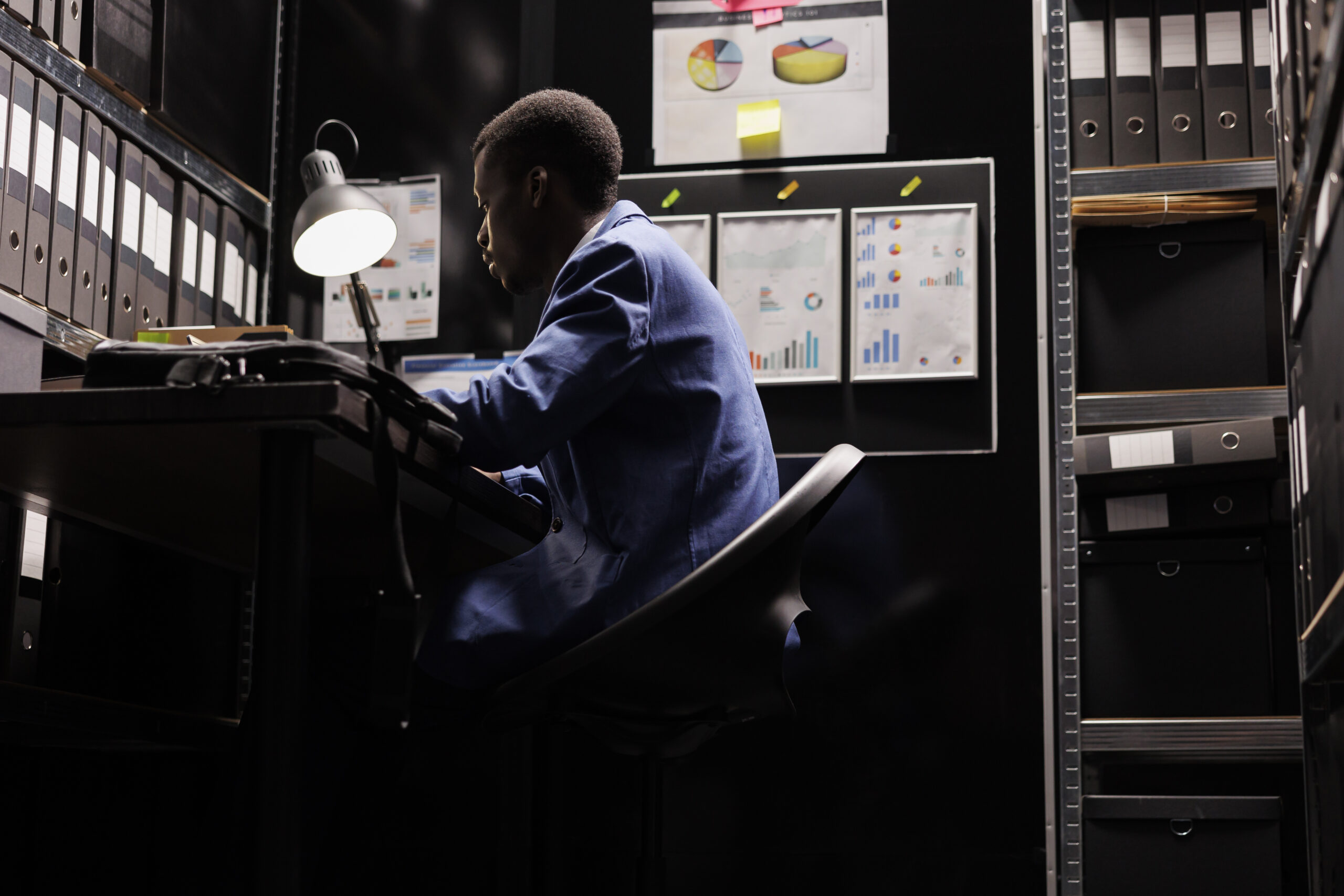 Image of an office worker dealing with incidence response