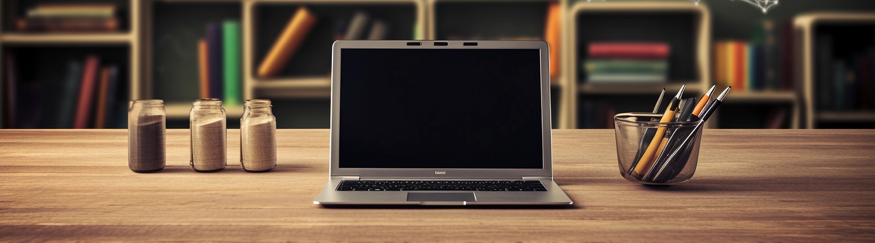 image showing a laptop in a school